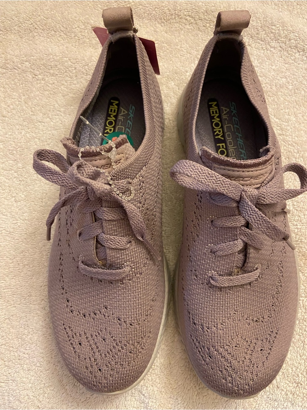 Skechers Women’s Knit Lace-Up Sneakers - Purple